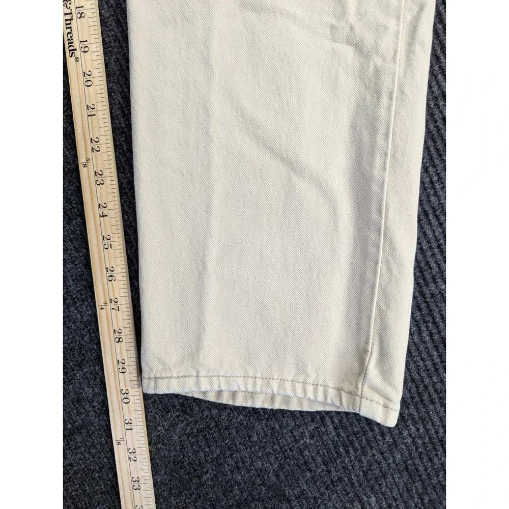 Levi's 505 Regular Fit Jeans Mens 36x32 Off White Denim Cotton Straight Leg